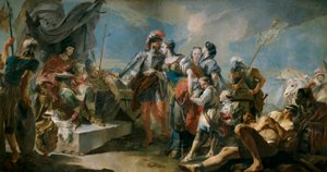 Koningin Zenobia voor keizer Aurelianus door Giovanni Battista Tiepolo